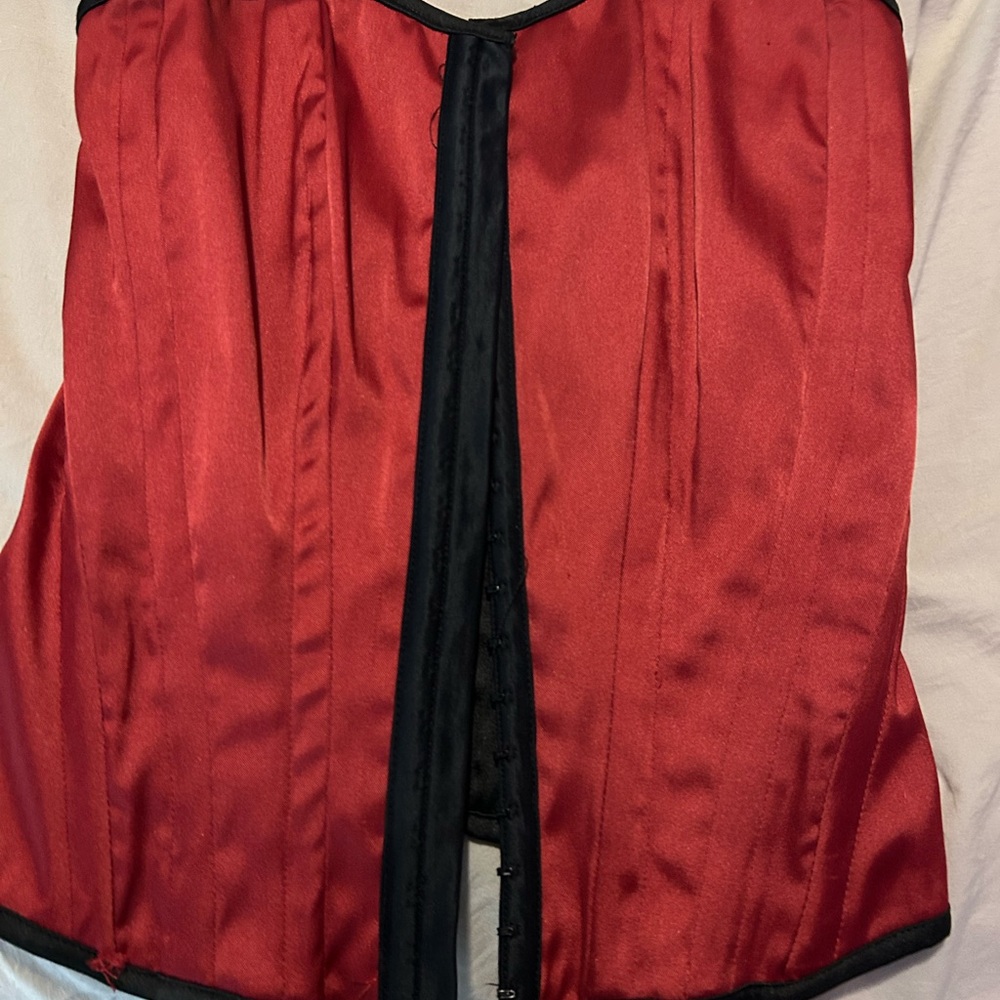 Red and Black Corset Top